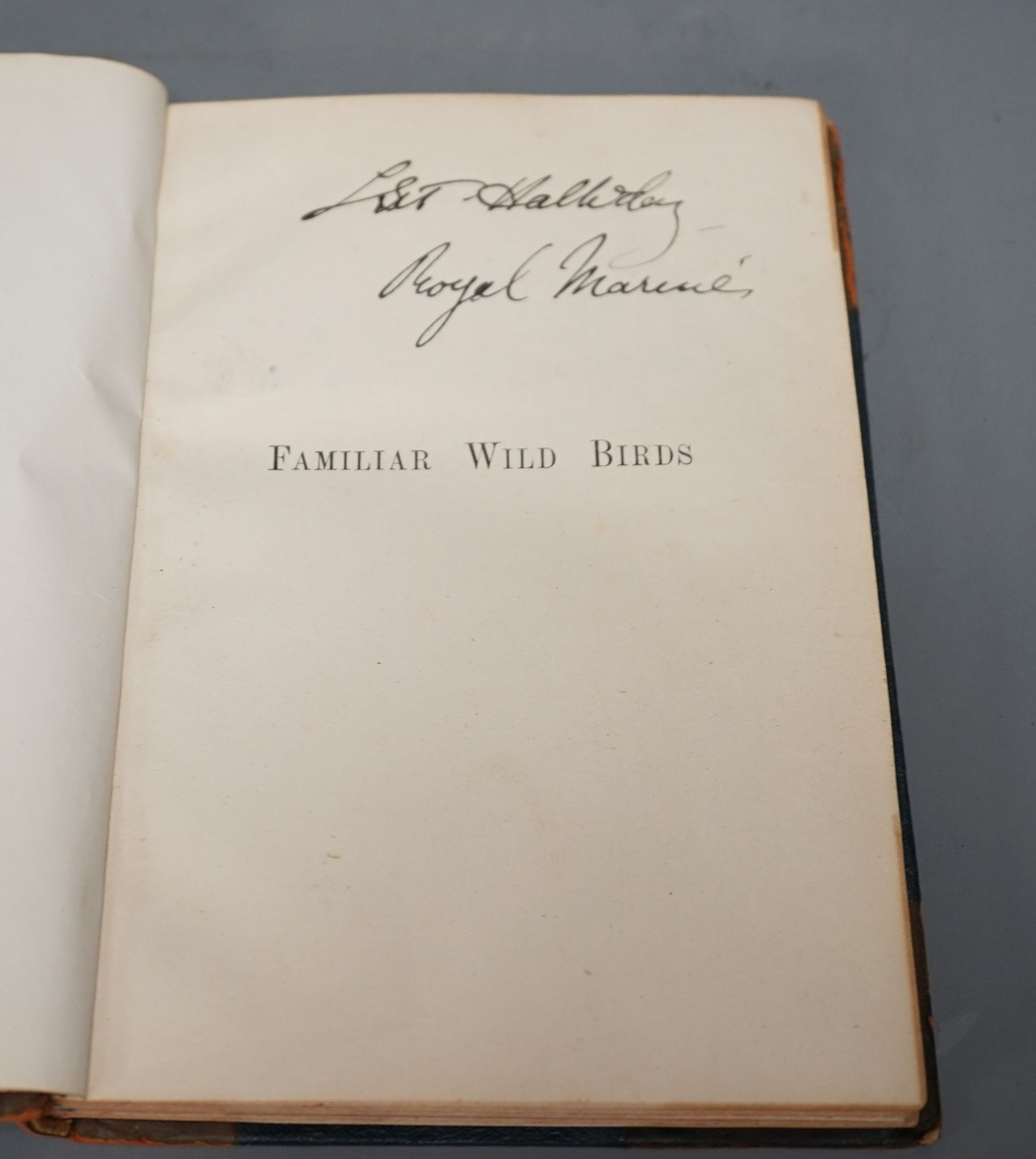 Swaysland, W. - Familiar Wild Birds, 4 vols, num. colour-printed plates (by Thorburn & Others), engraved text illus., half titles; contemp. half leather and cloth, 1903